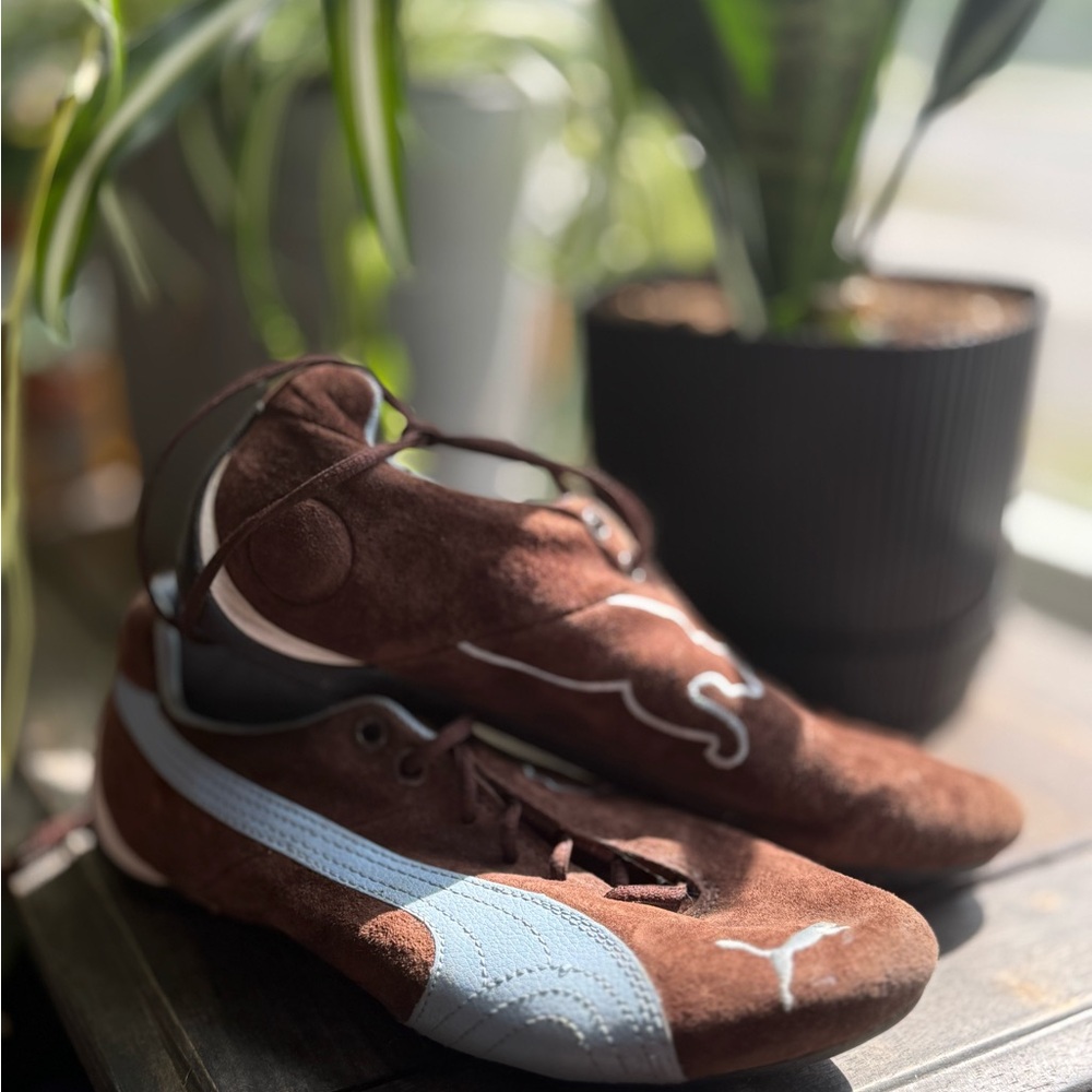 Puma Women's Brown and Light Blue Athletic Shoes